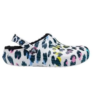 CROCS Classic Animal Print Lined CLOGS Slip On Everyday Comfort Shoe Women 8